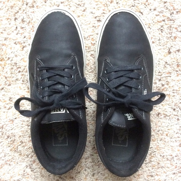 Vans Men’s Black Lace Up Board Shoes Sz 7 - Picture 7 of 12